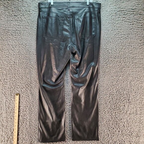 Old Navy Jeans Womens 16 Tall Black High-Rise Boot-Cut Faux Leather *NWT* - Picture 8 of 9
